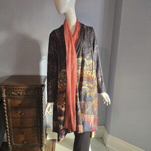 Donna White Art Print Coat – Size Large